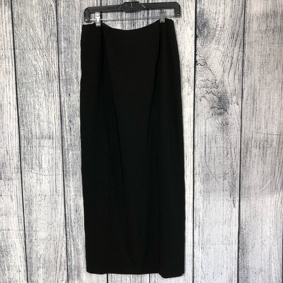 Cache Maxi Long Side Zipper Black Skirt Size 12 - Picture 5 of 7